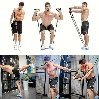 Includes Door Anchor, Handle, Ankle Strap, Portable Bag | Durable and Power-Free, Essential for Home Fitness, Yoga, and Pilates | Security Metal Ring Reinforcement, Beginner Friendly Professional Gym Accessories