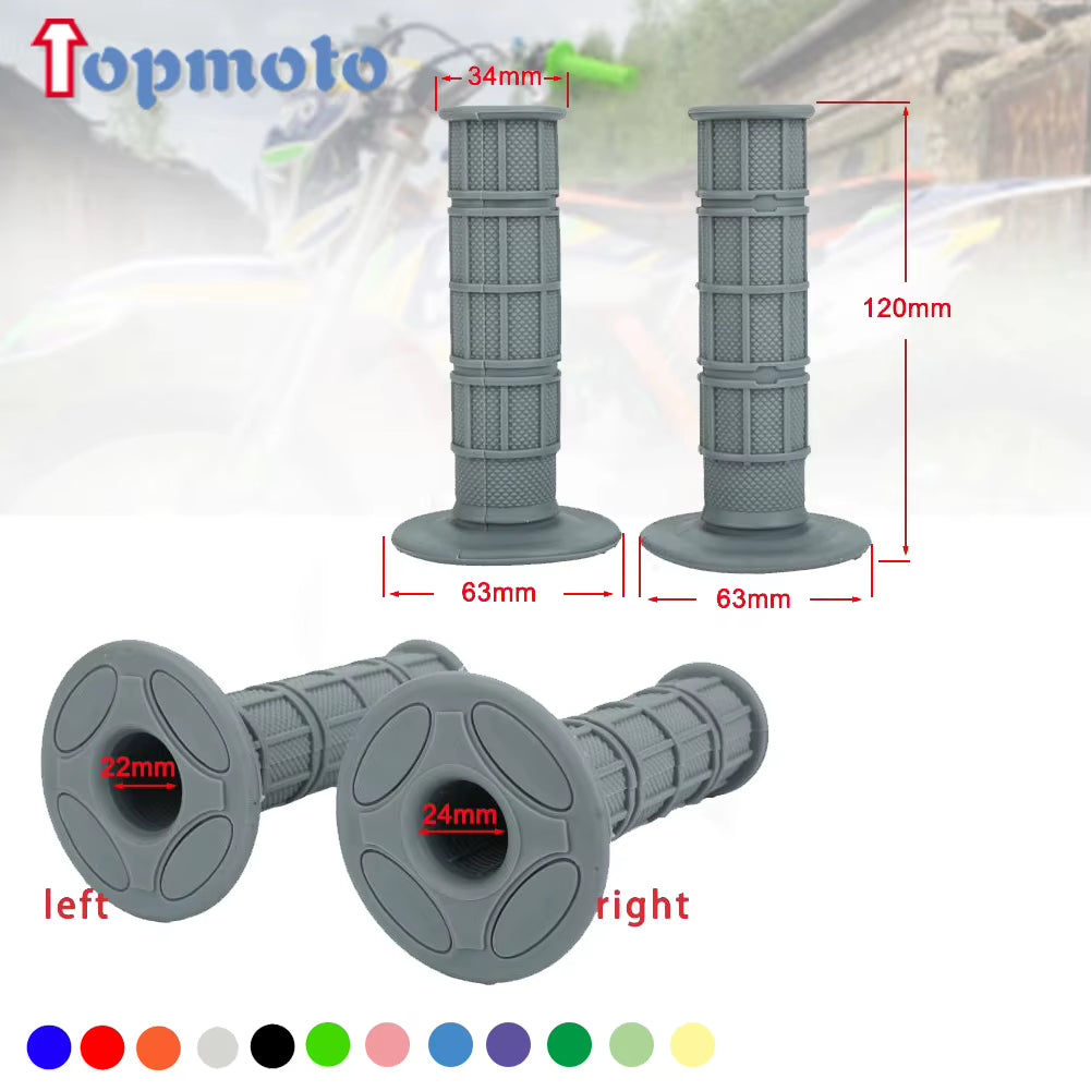 22Mm 24Mm Motorcycles Grip Dirt Bike Grips 7/8" Rubber Biker Scooter Handle Grip for Handlebar Mx Pillow Top Throttle 22Mm Bar